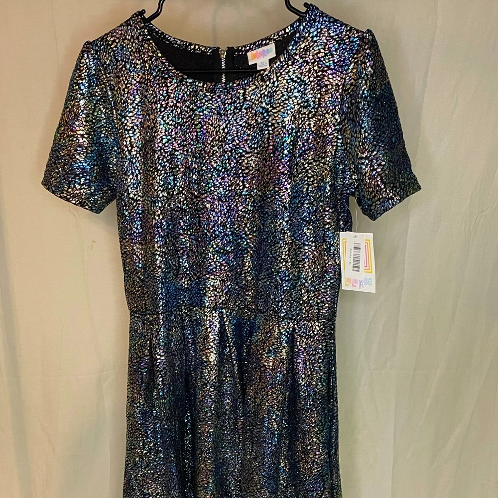 NWT Lularoe Elegant Rainbow Metallic Amelia XL